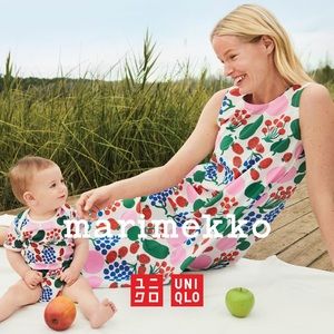UNIQLO - MARIMEKKO - Women’s Cotton A-Line Sleeveless Dress - White Fruit Motif